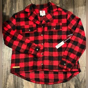 NWT Simply Southern Buffalo Red Plaid Shacket Women’s Size XL